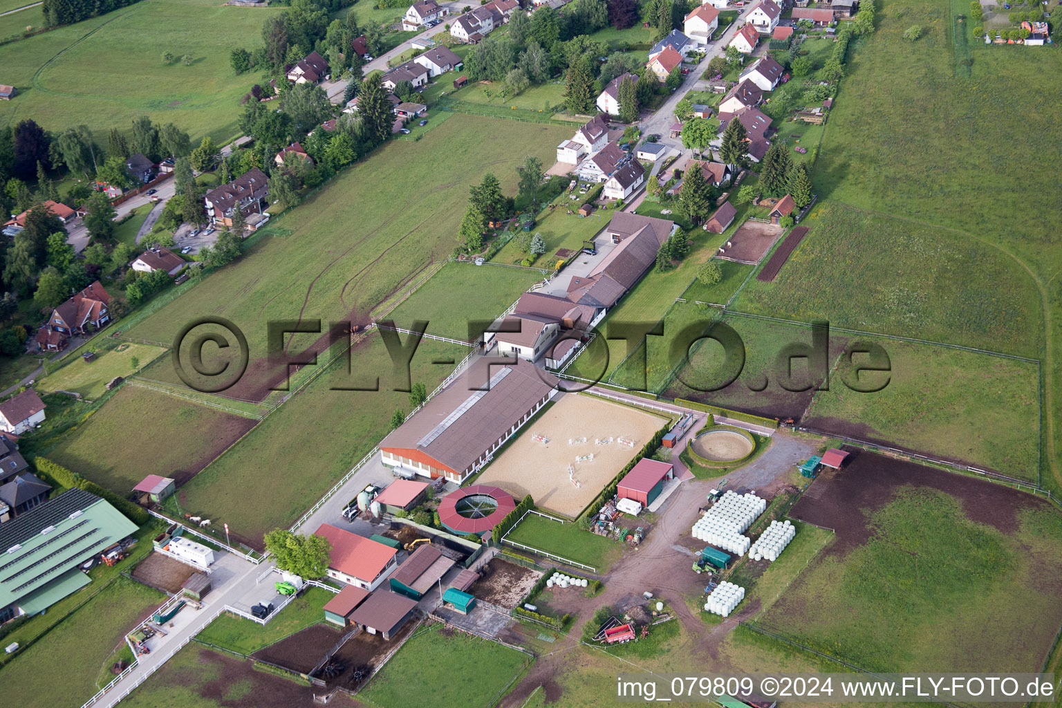 Stud Dobel in Dobel in the state Baden-Wuerttemberg, Germany from the plane