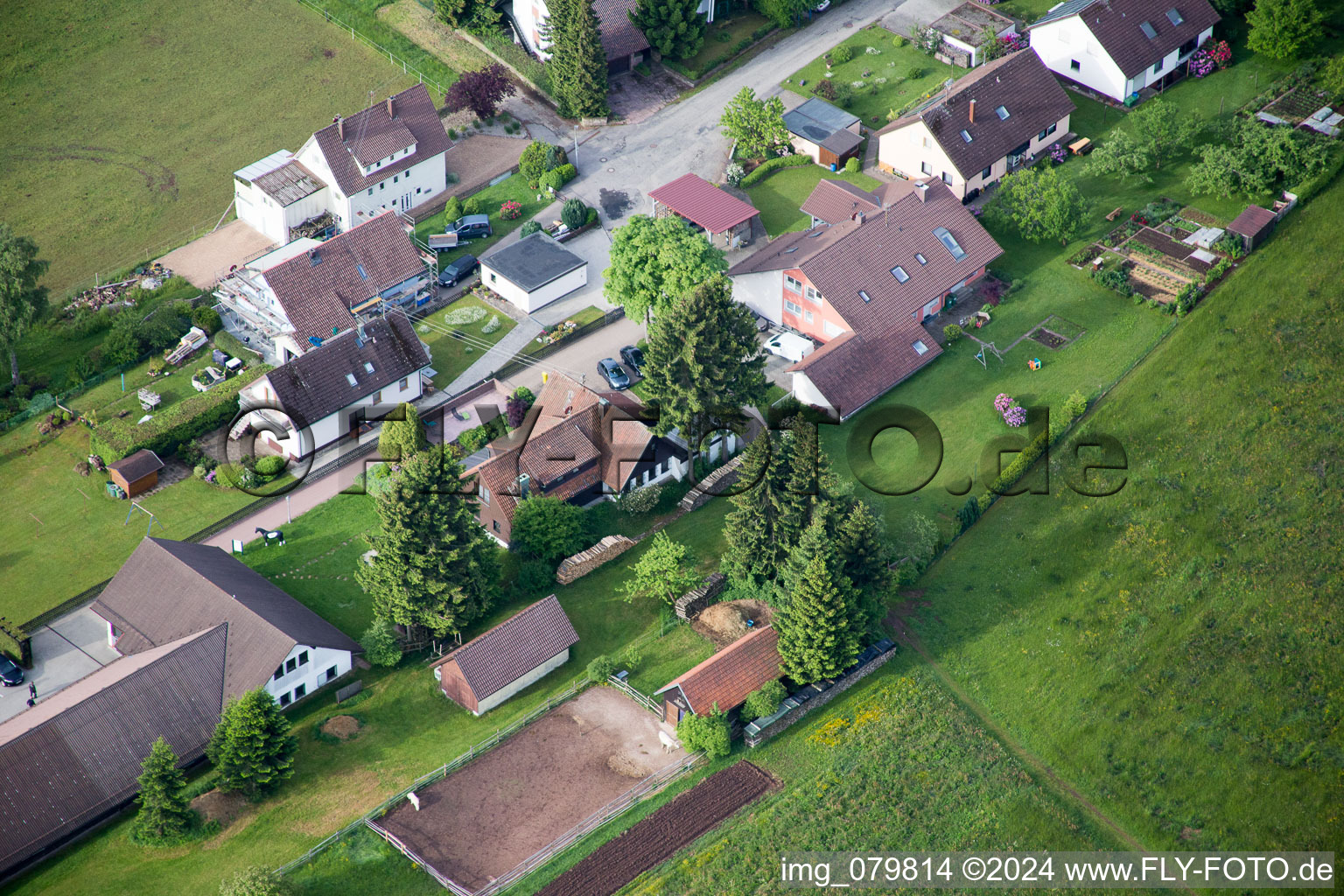 Dobel in the state Baden-Wuerttemberg, Germany from the plane