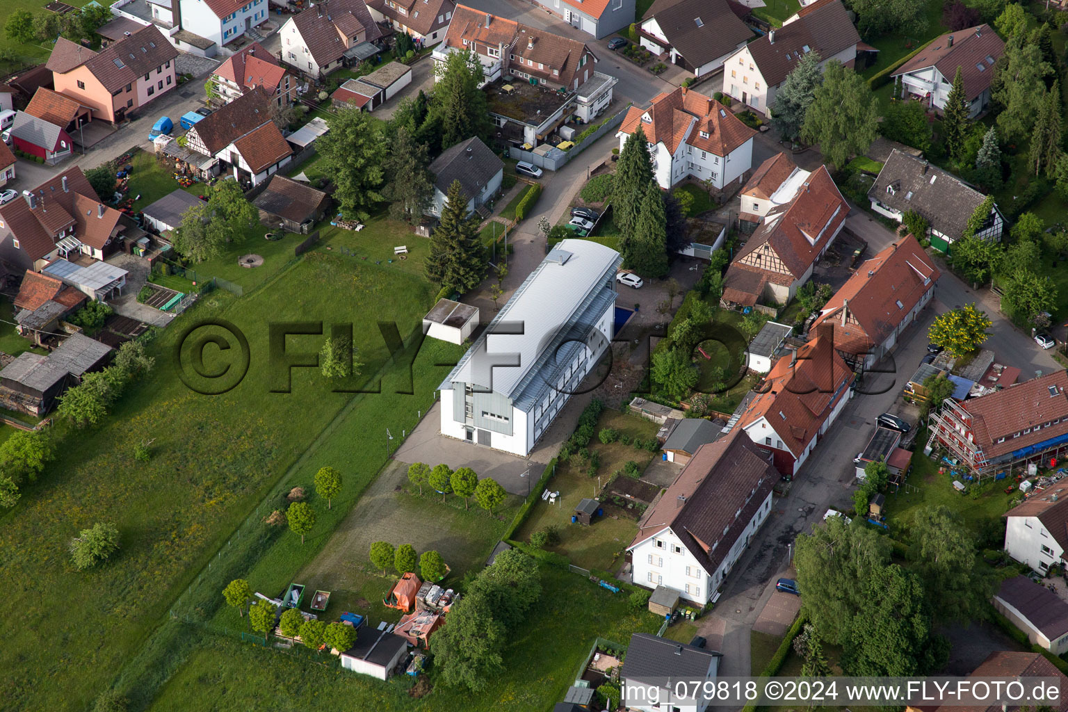 Building and production halls on the premises of Micha Bunz Schmuck in Dobel in the state Baden-Wurttemberg