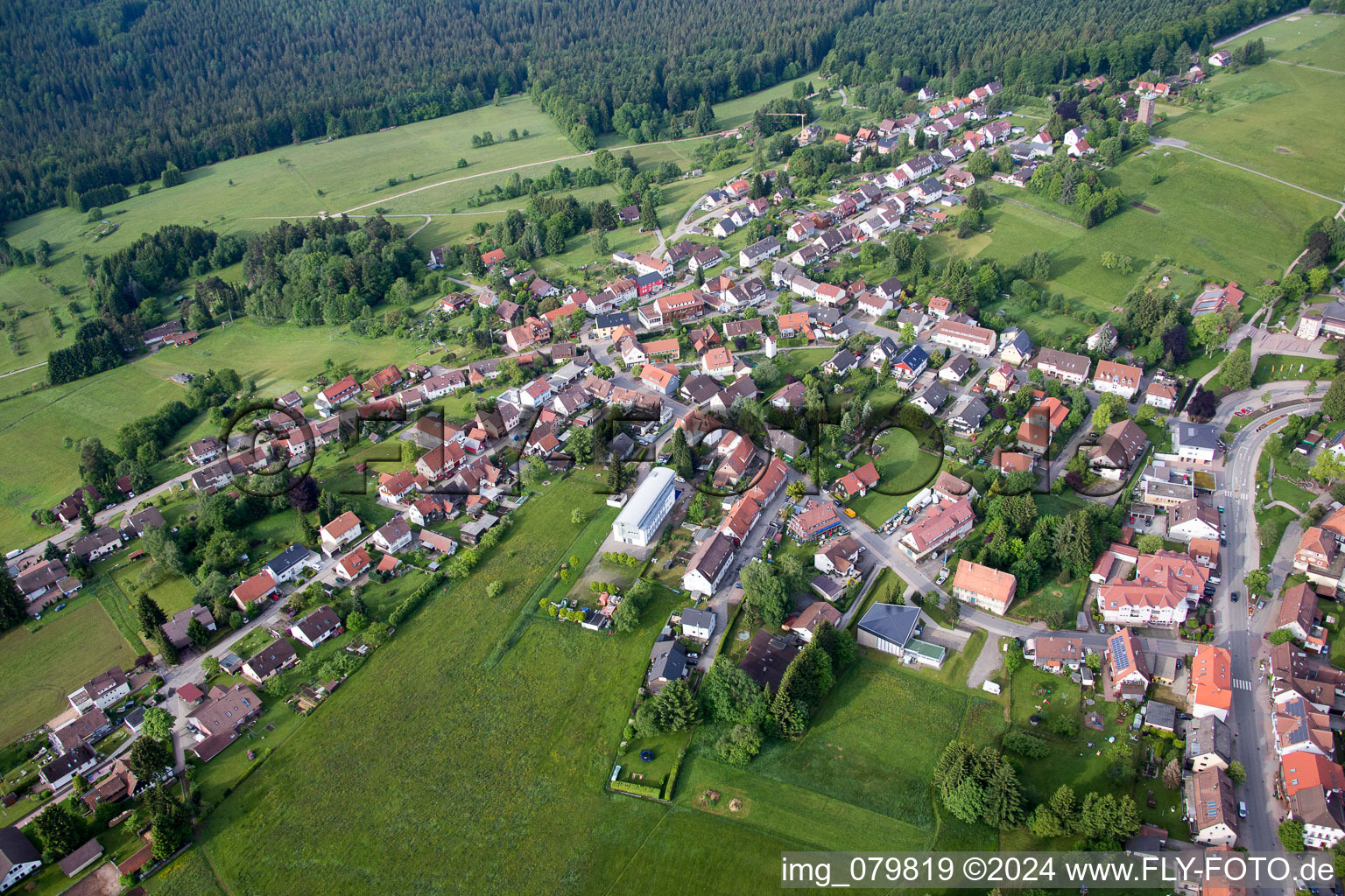 Bird's eye view of Dobel in the state Baden-Wuerttemberg, Germany