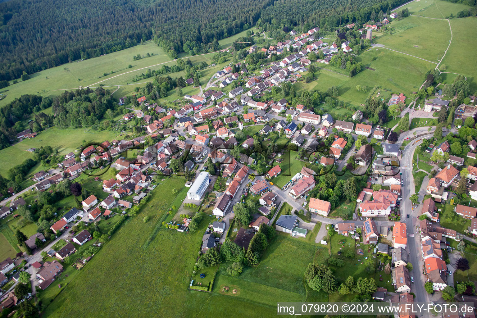 Dobel in the state Baden-Wuerttemberg, Germany viewn from the air