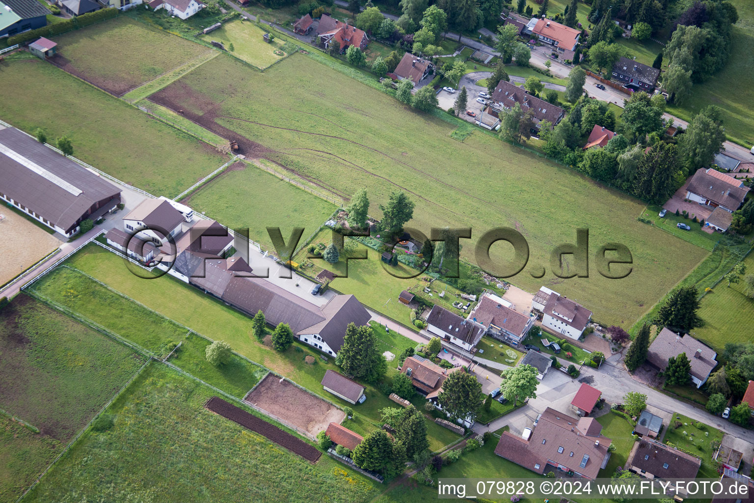 Stud Dobel in Dobel in the state Baden-Wuerttemberg, Germany from above