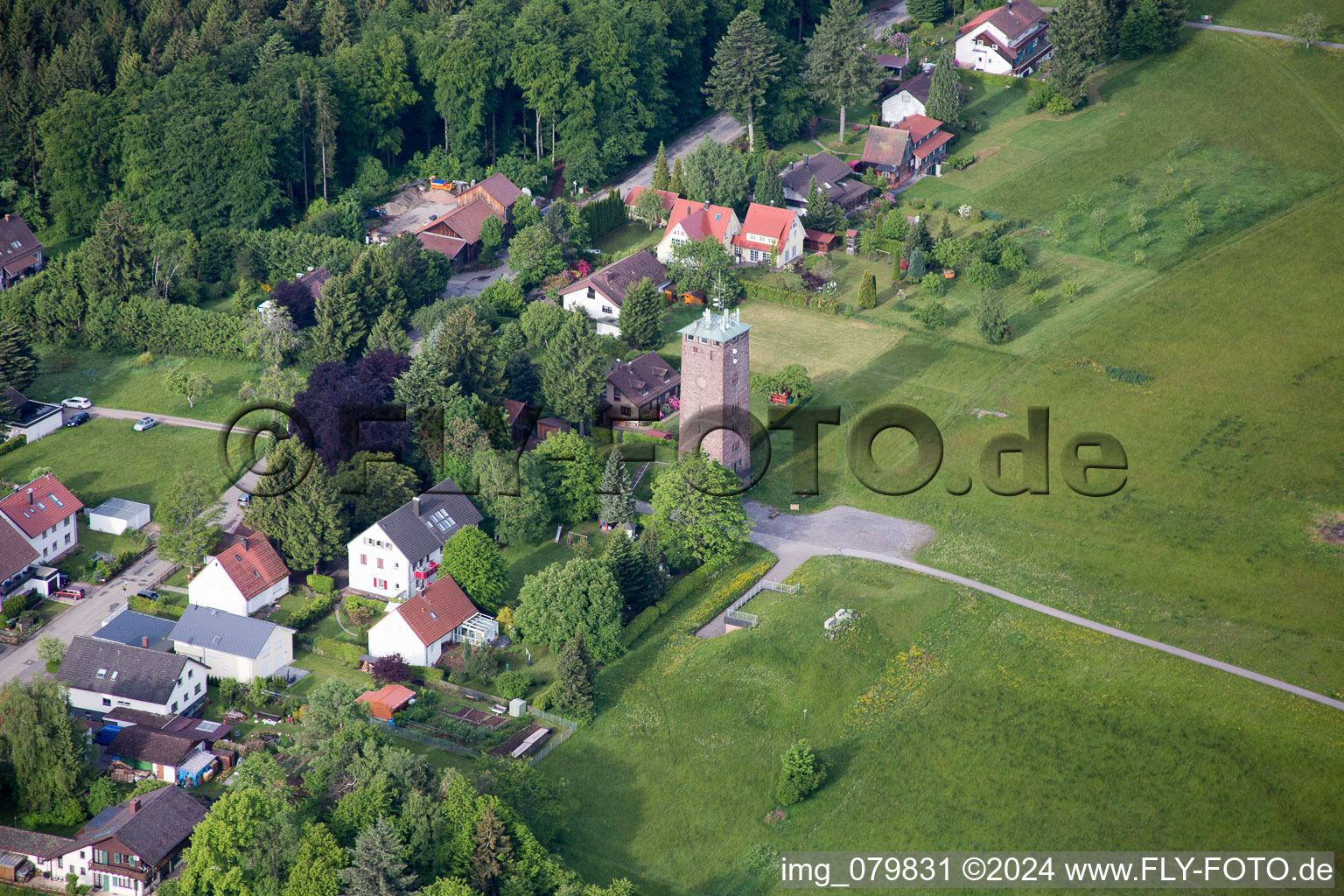 Drone image of Dobel in the state Baden-Wuerttemberg, Germany