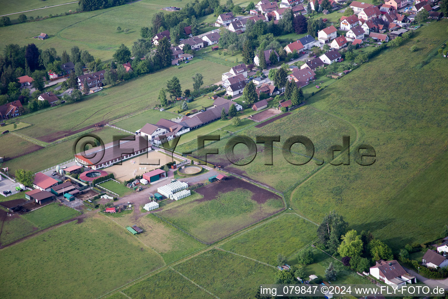 Aerial photograpy of Dobel in the state Baden-Wuerttemberg, Germany