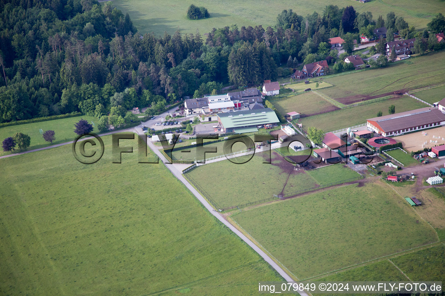 Oblique view of Dobel in the state Baden-Wuerttemberg, Germany