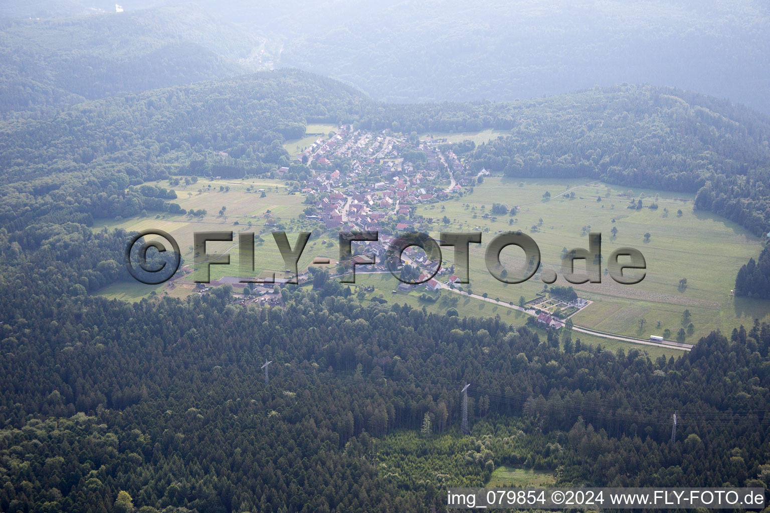 Aerial view of Dennach in the state Baden-Wuerttemberg, Germany