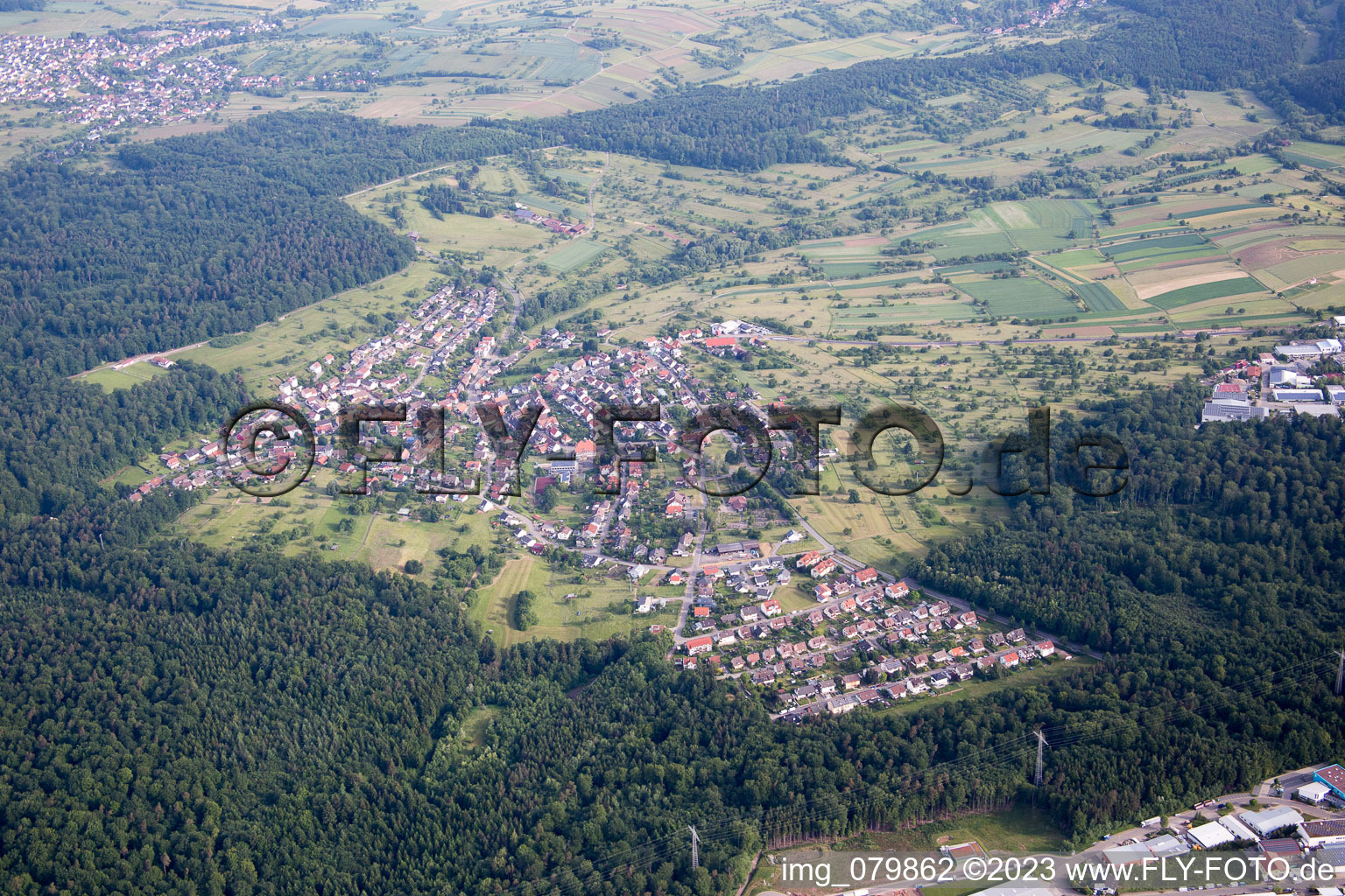 Aerial photograpy of Arnbach in the state Baden-Wuerttemberg, Germany