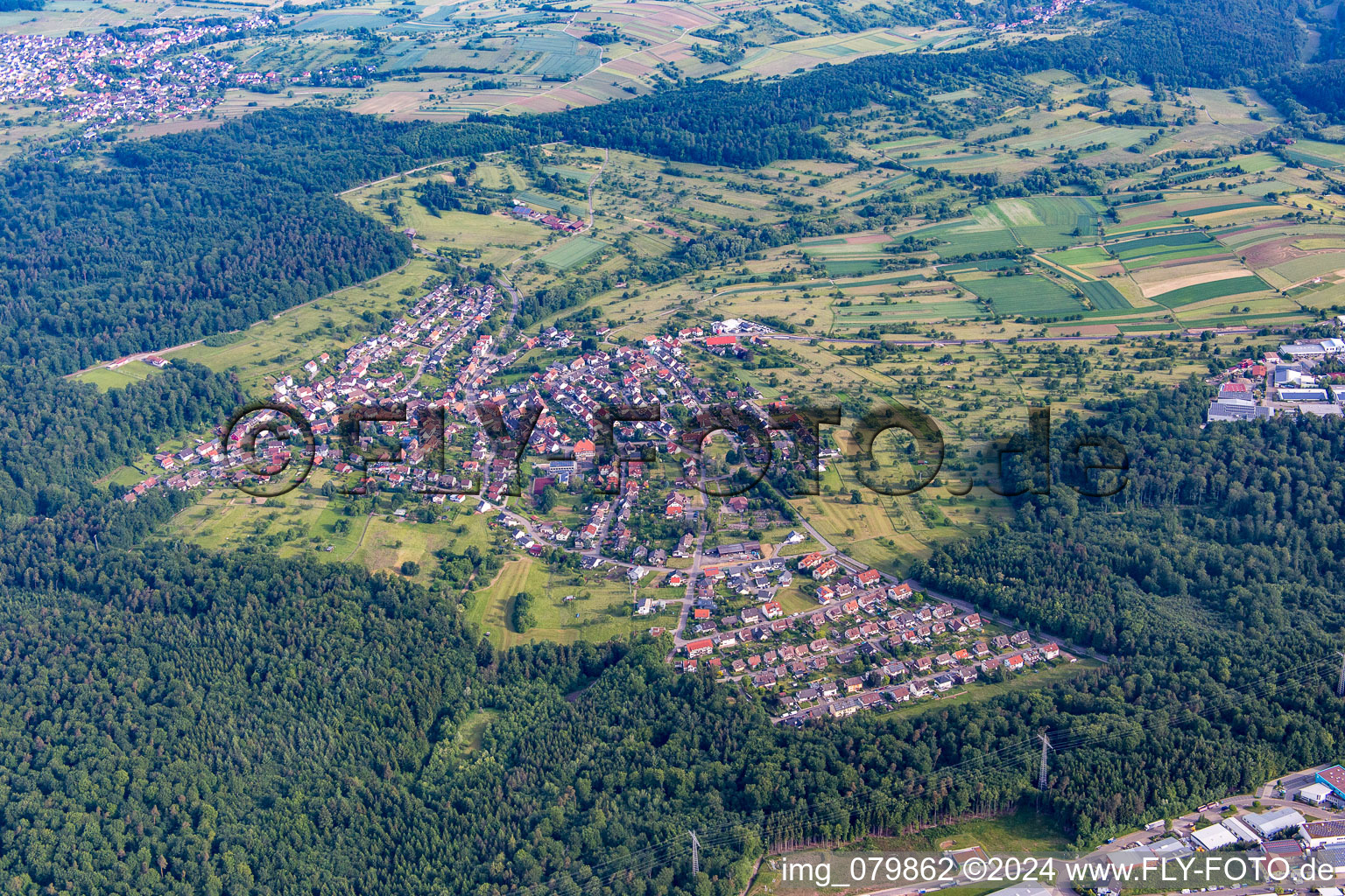 Aerial photograpy of Arnbach in the state Baden-Wuerttemberg, Germany