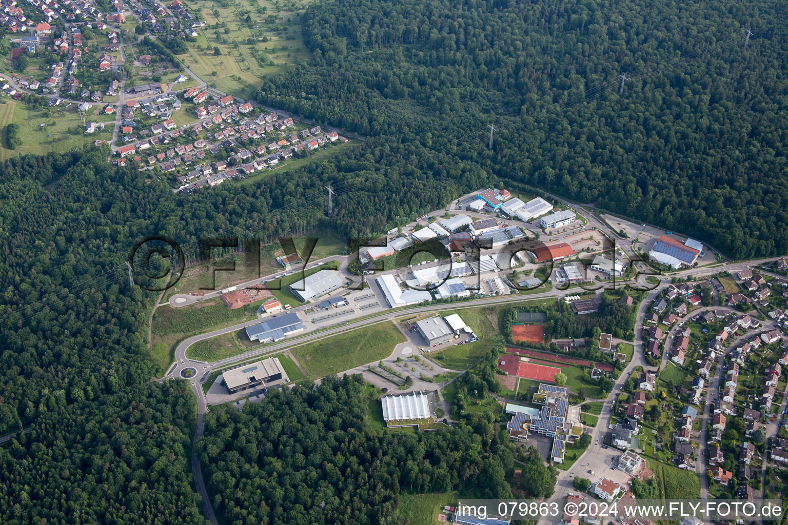 Industrial area Daimlerstr in Neuenbürg in the state Baden-Wuerttemberg, Germany