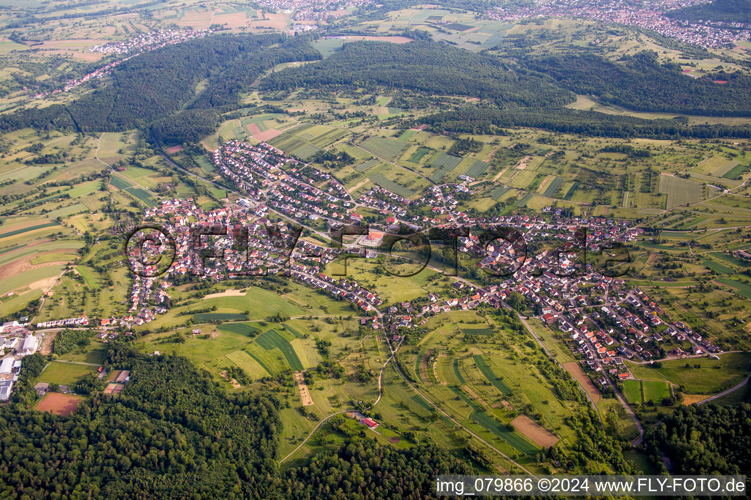 From the south in the district Gräfenhausen in Birkenfeld in the state Baden-Wuerttemberg, Germany