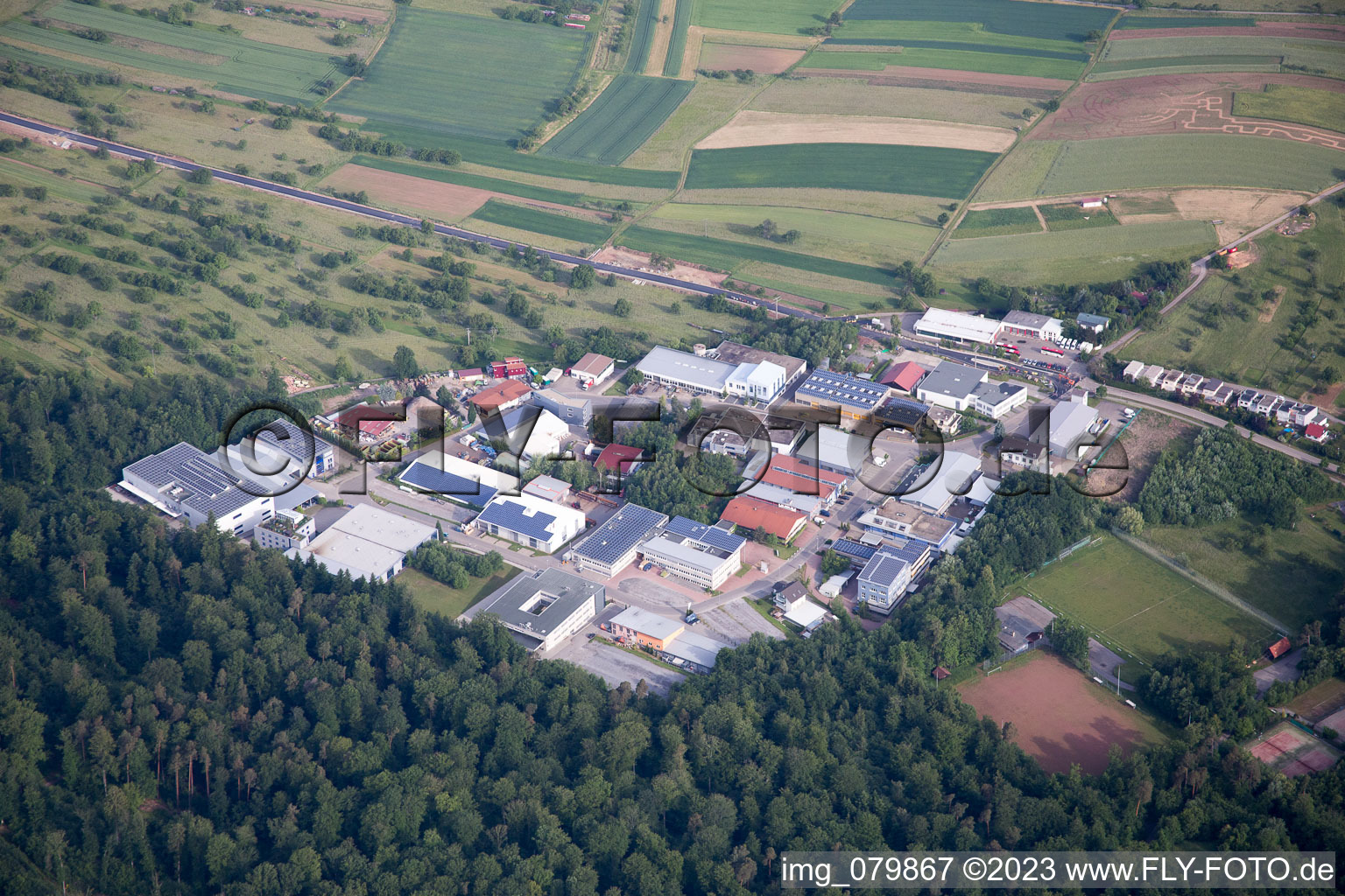 Aerial photograpy of Gräfenhausen in the state Baden-Wuerttemberg, Germany