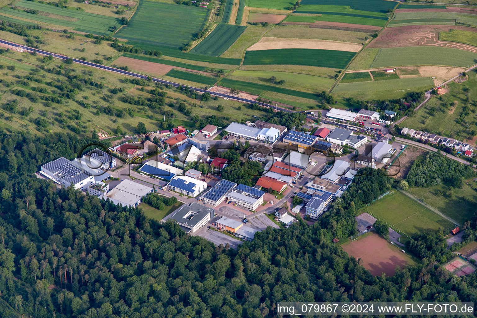 Aerial photograpy of Gräfenhausen in the state Baden-Wuerttemberg, Germany