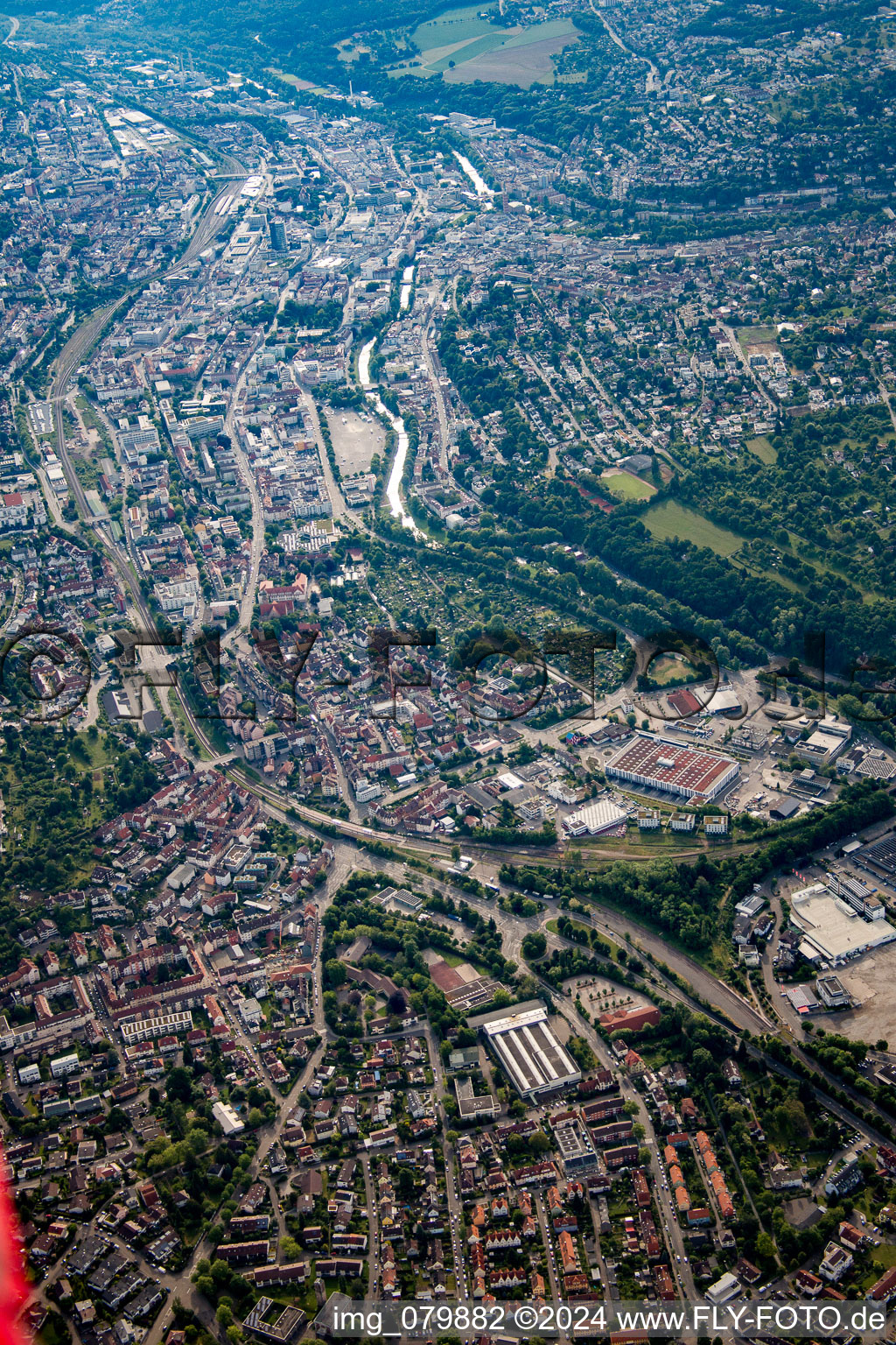 Aerial photograpy of Pforzheim in the state Baden-Wuerttemberg, Germany