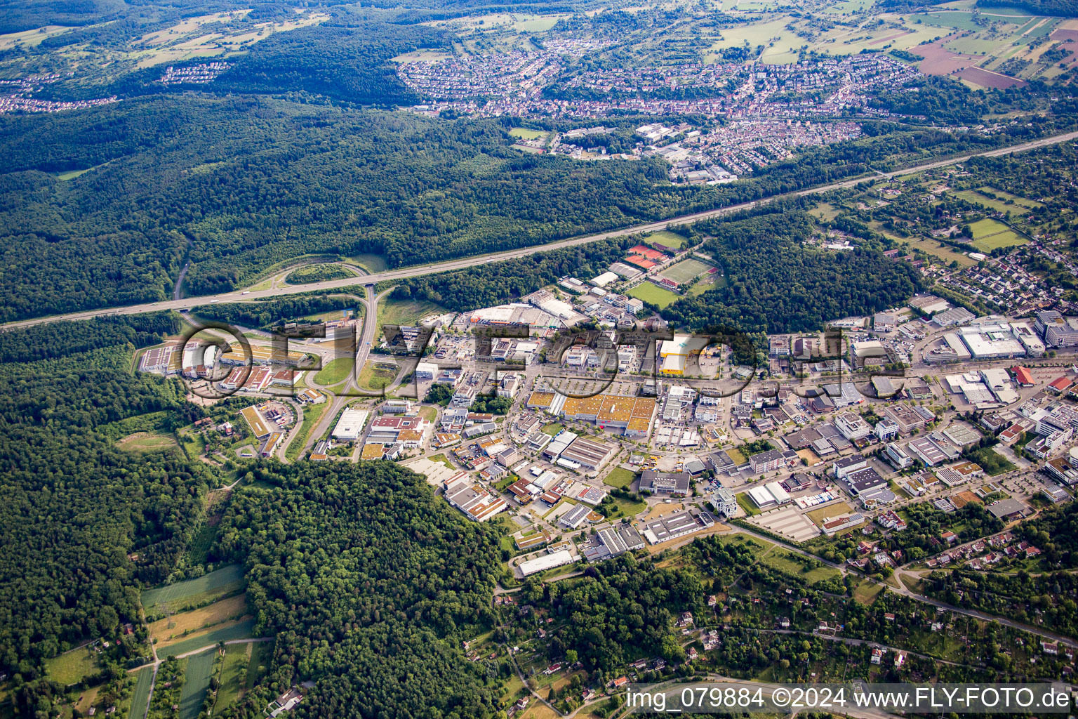 Pforzheim in the state Baden-Wuerttemberg, Germany from above