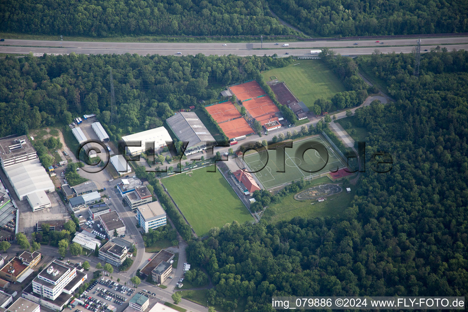 Pforzheim in the state Baden-Wuerttemberg, Germany seen from above