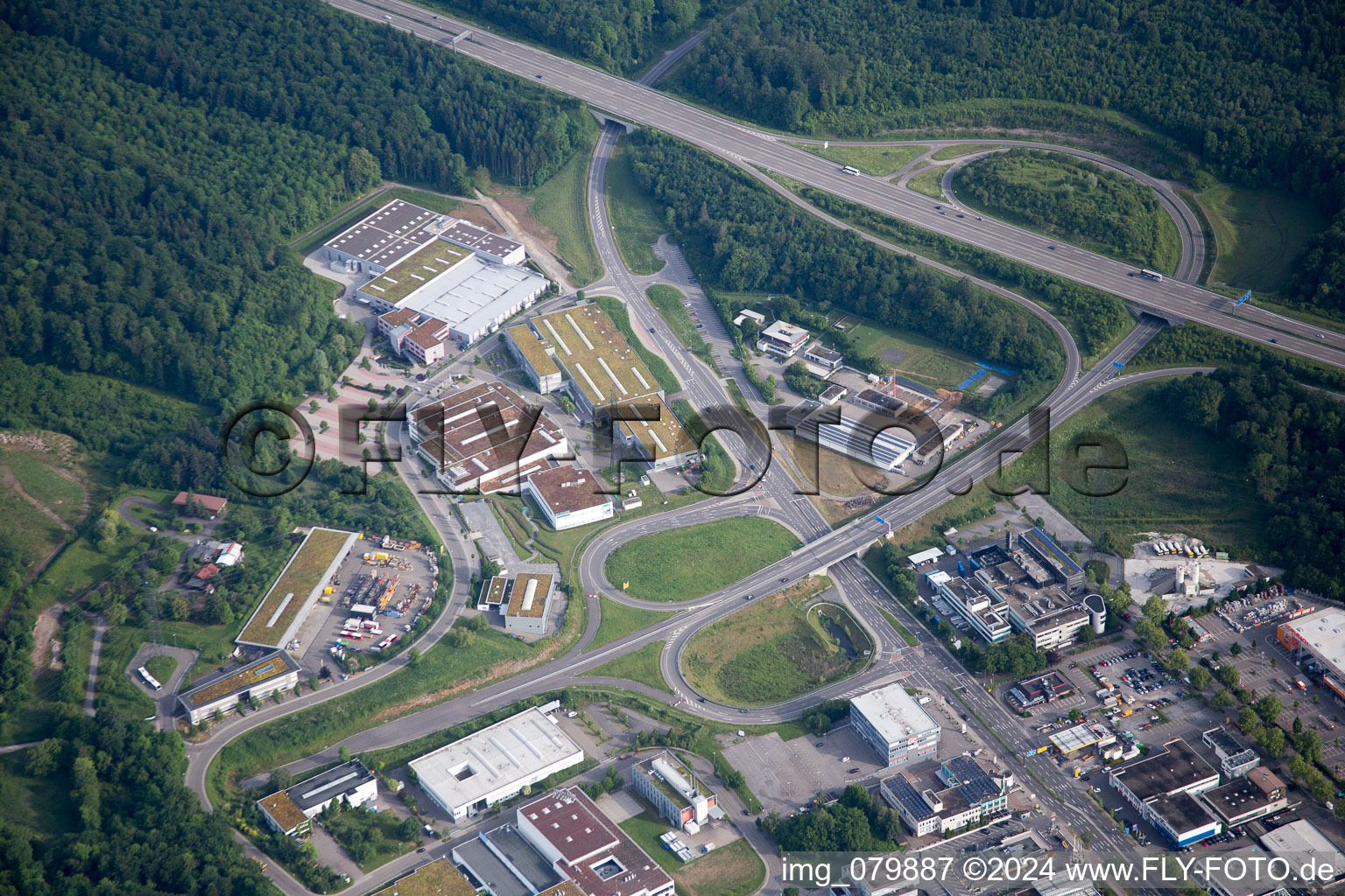 Pforzheim in the state Baden-Wuerttemberg, Germany from the plane