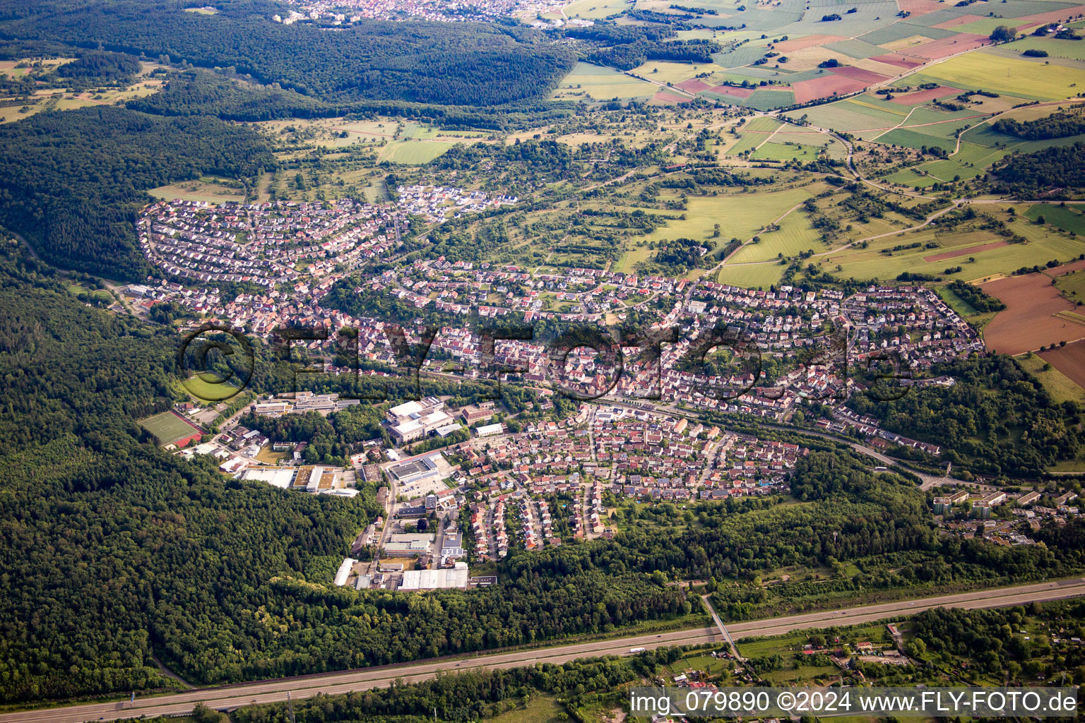 Pforzheim in the state Baden-Wuerttemberg, Germany viewn from the air