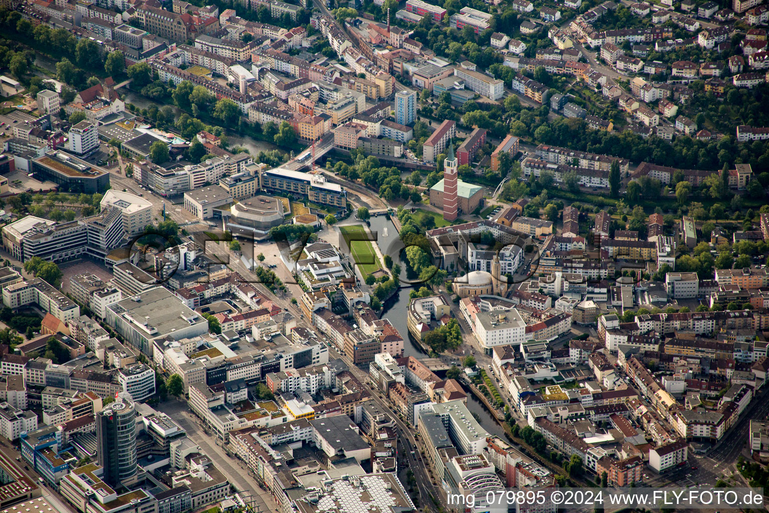 Pforzheim in the state Baden-Wuerttemberg, Germany from a drone