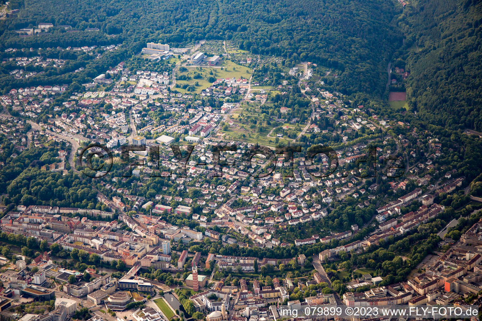 Aerial photograpy of Pforzheim in the state Baden-Wuerttemberg, Germany