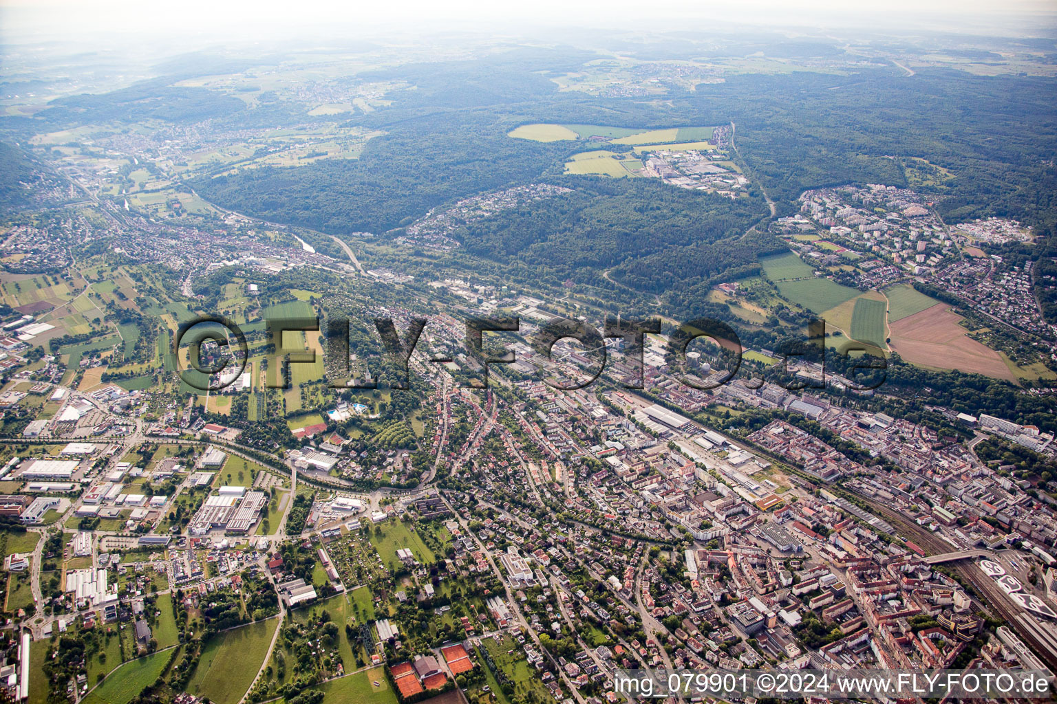 Pforzheim in the state Baden-Wuerttemberg, Germany from above