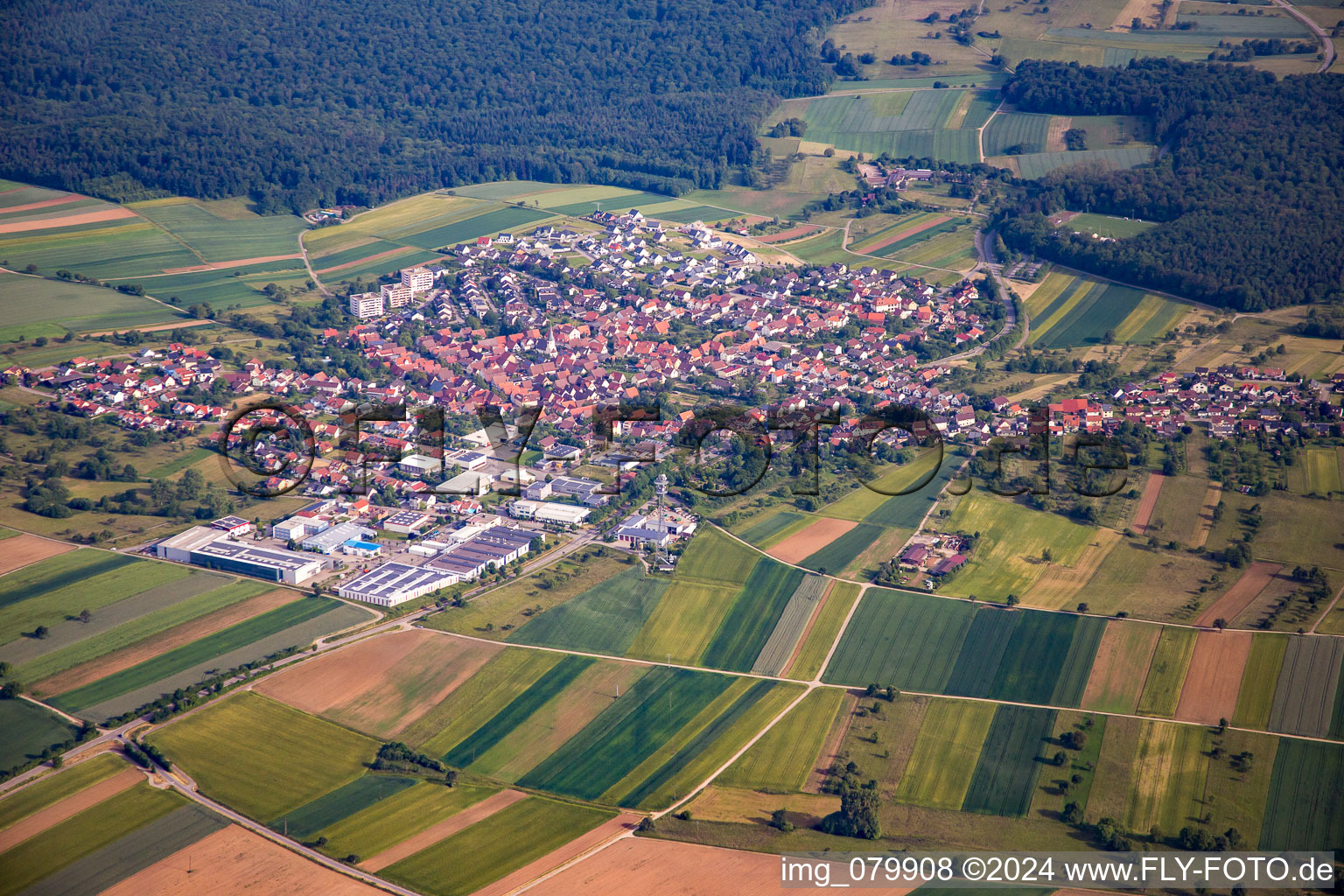 Village view in the district Goebrichen in Neulingen in the state Baden-Wurttemberg