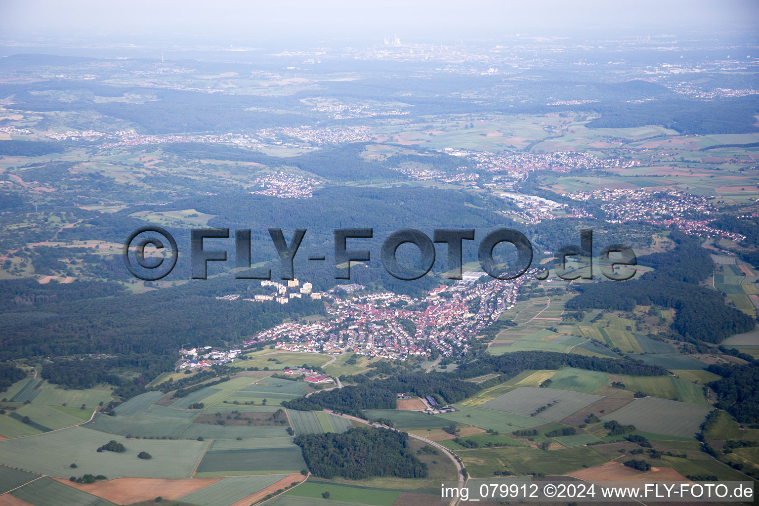 Aerial view of Ispringen in the state Baden-Wuerttemberg, Germany