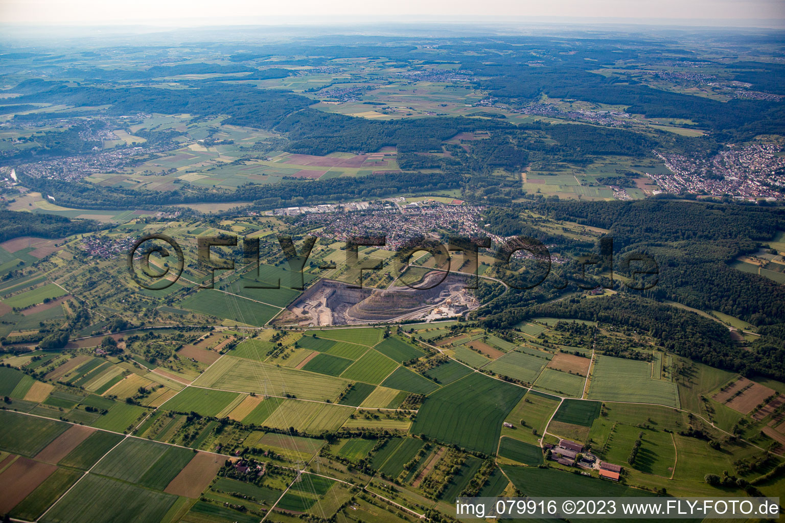 Aerial view of Enzberg in the state Baden-Wuerttemberg, Germany