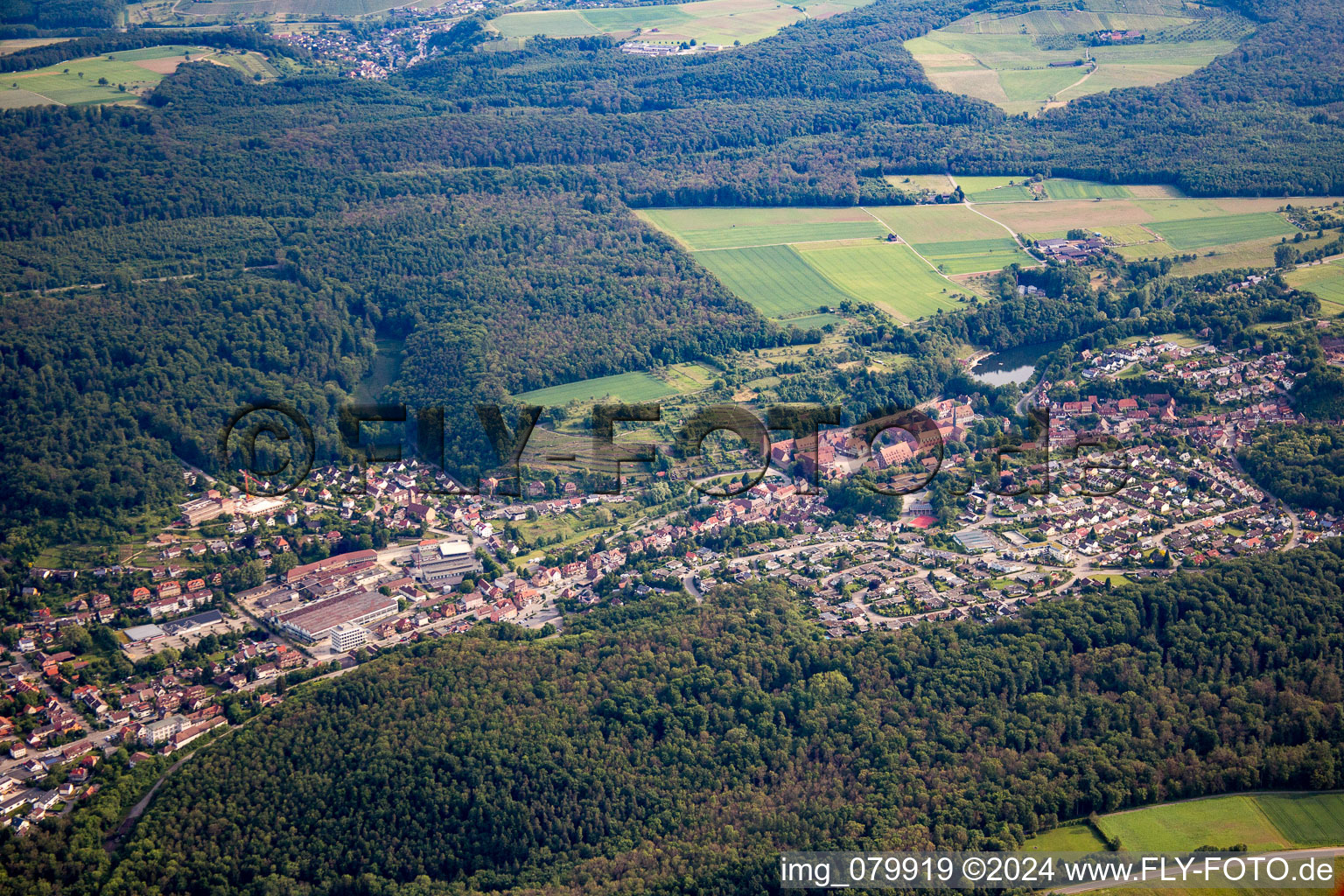 Aerial photograpy of Maulbronn in the state Baden-Wuerttemberg, Germany