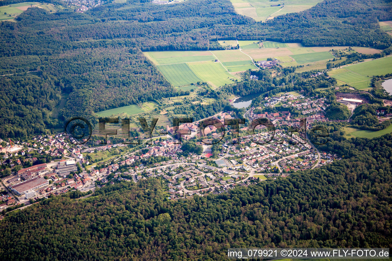 Oblique view of Maulbronn in the state Baden-Wuerttemberg, Germany