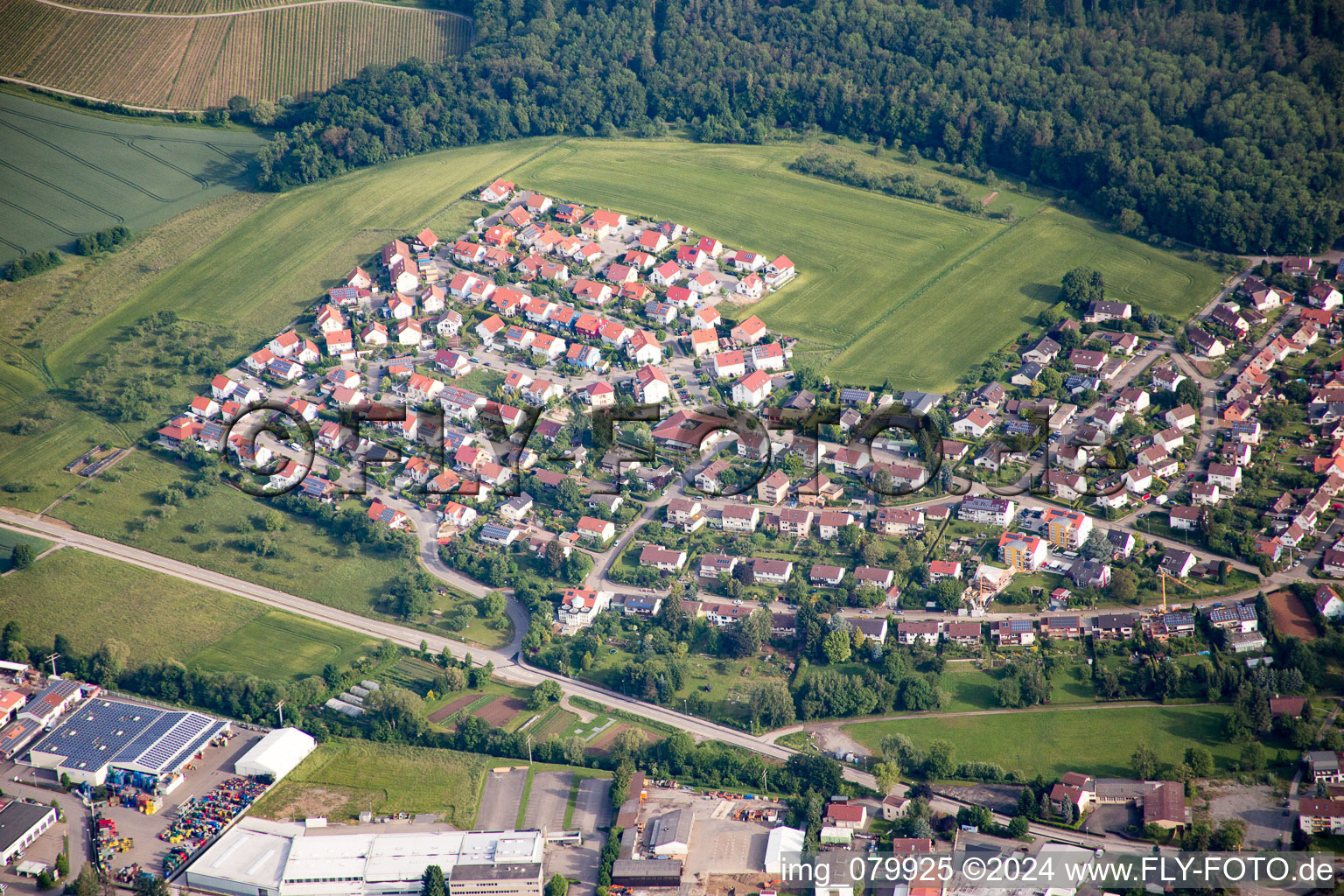 Maulbronn in the state Baden-Wuerttemberg, Germany from above