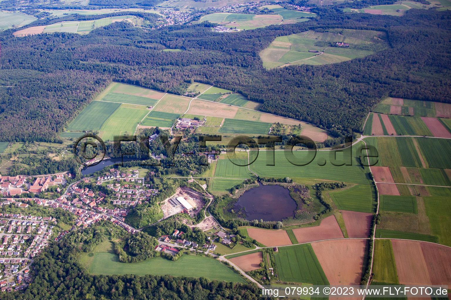 Maulbronn in the state Baden-Wuerttemberg, Germany viewn from the air