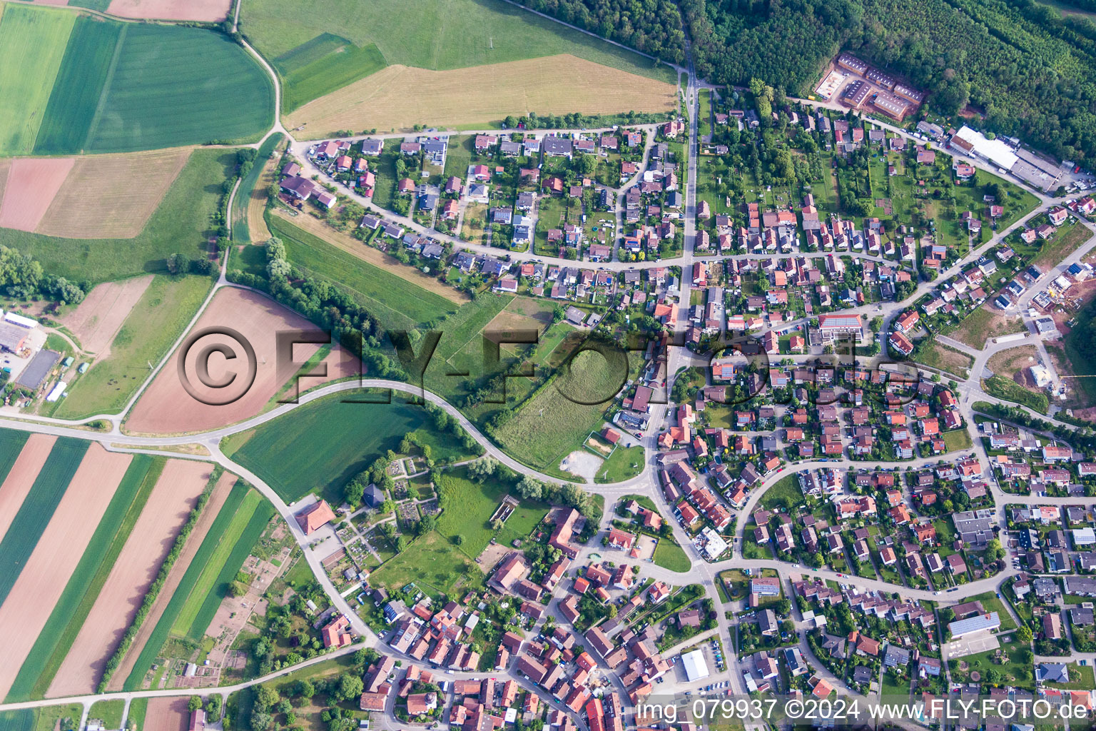 Agricultural fields and farmland in the district Zaisersweiher in Maulbronn in the state Baden-Wuerttemberg, Germany