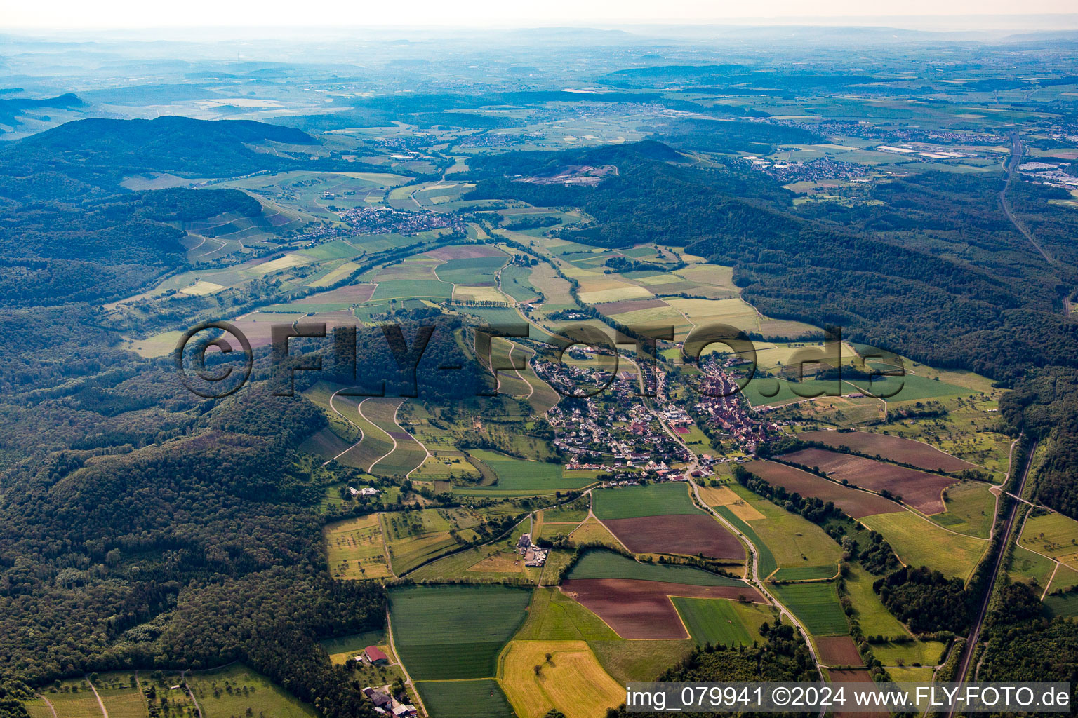 From northeast in the district Schützingen in Illingen in the state Baden-Wuerttemberg, Germany