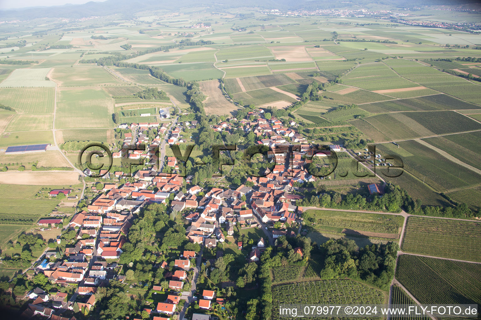 Dierbach in the state Rhineland-Palatinate, Germany seen from above