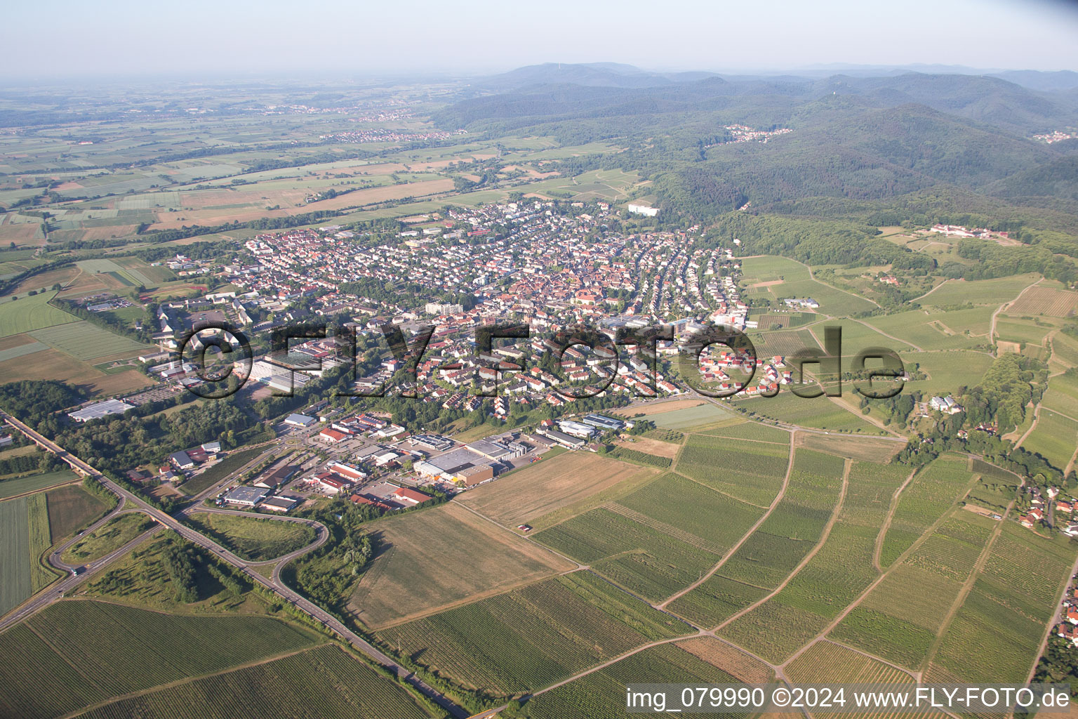 Bad Bergzabern in the state Rhineland-Palatinate, Germany from the drone perspective