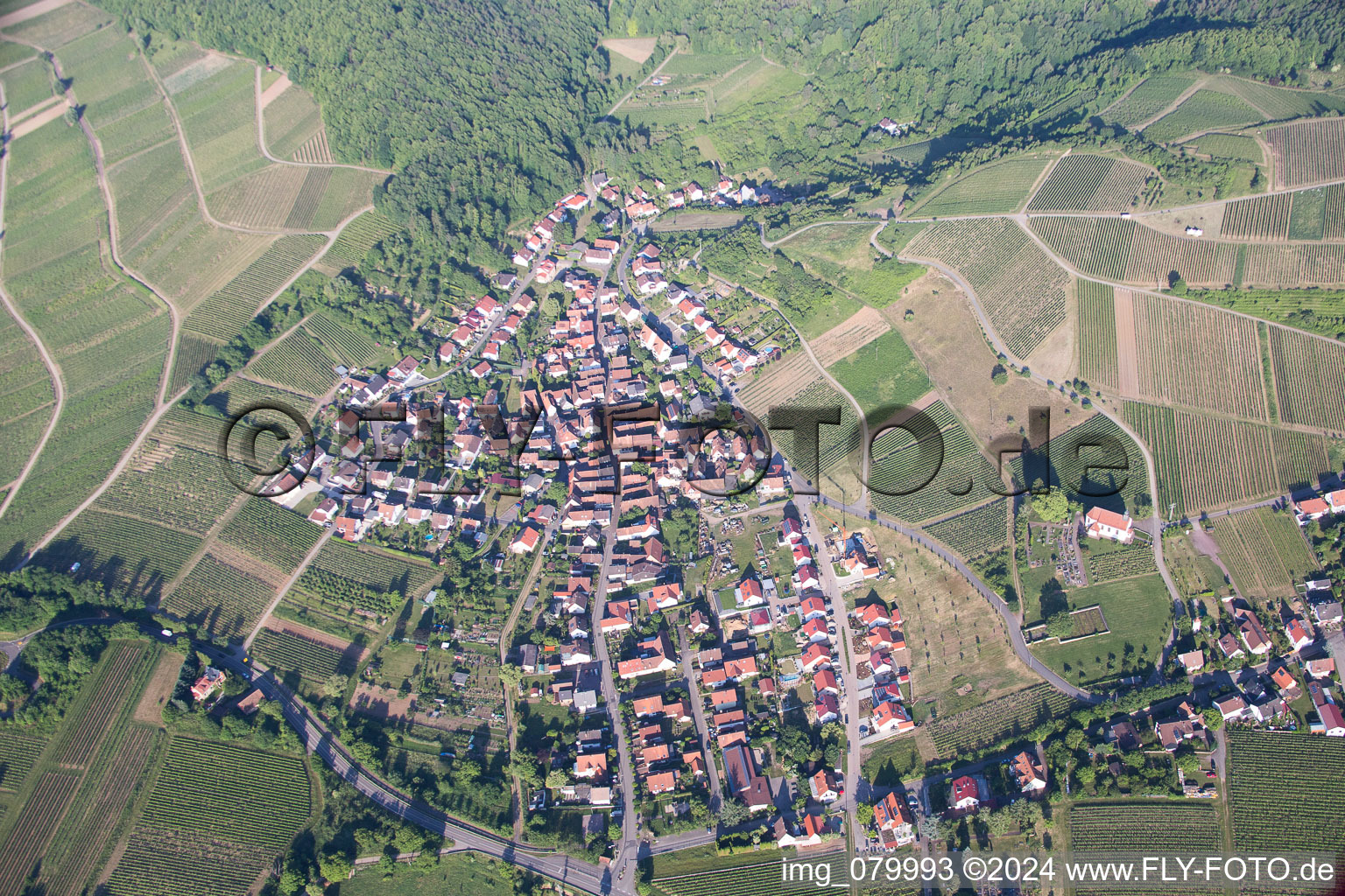 Aerial photograpy of District Gleishorbach in Gleiszellen-Gleishorbach in the state Rhineland-Palatinate, Germany