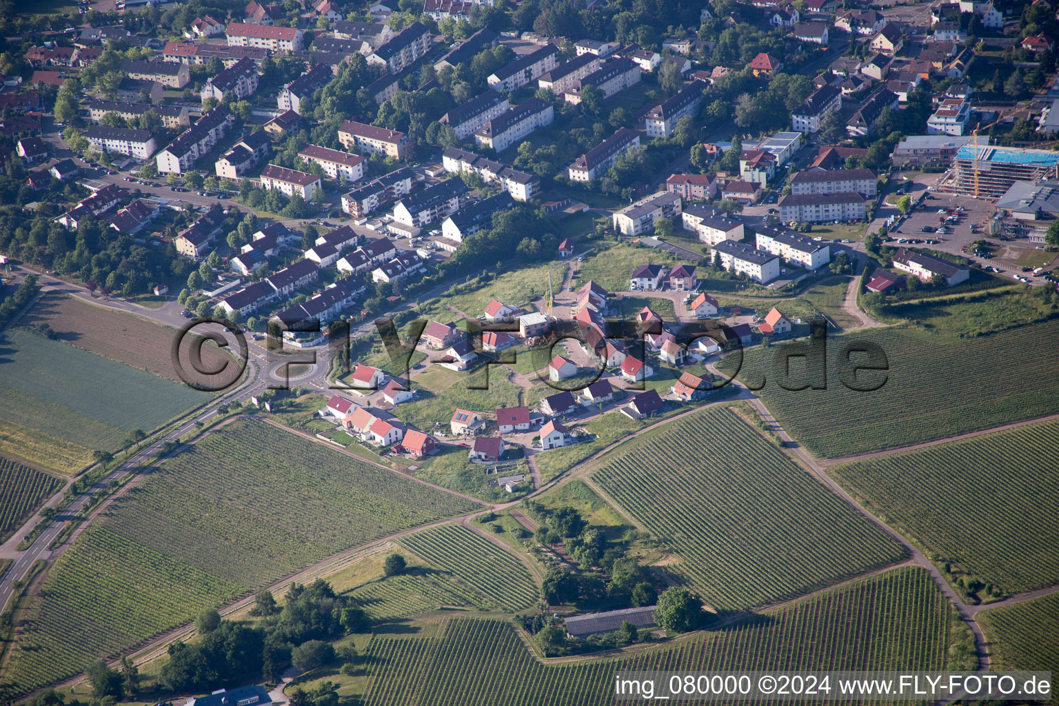 Bad Bergzabern in the state Rhineland-Palatinate, Germany from a drone