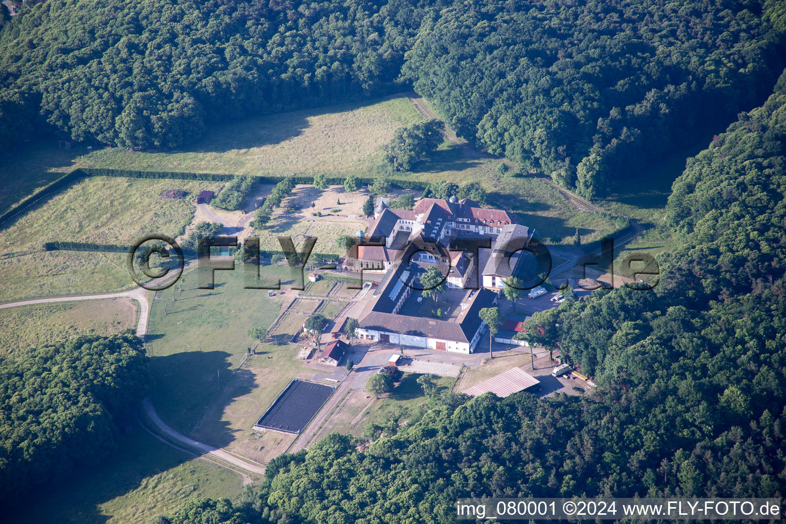 Bad Bergzabern in the state Rhineland-Palatinate, Germany seen from a drone