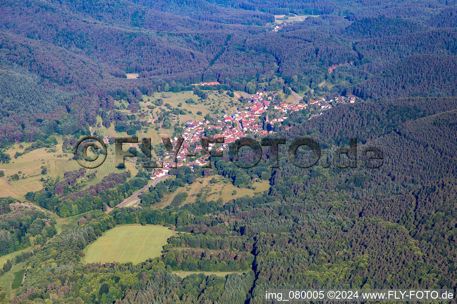 Aerial photograpy of Birkenhördt in the state Rhineland-Palatinate, Germany