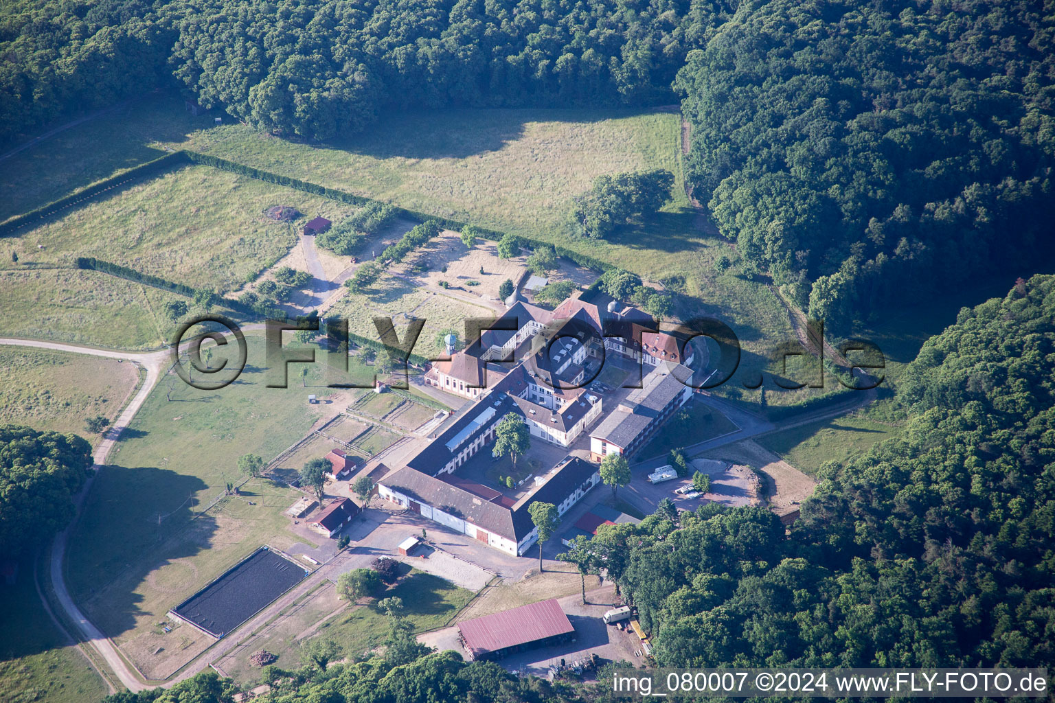 Aerial view of Bad Bergzabern in the state Rhineland-Palatinate, Germany