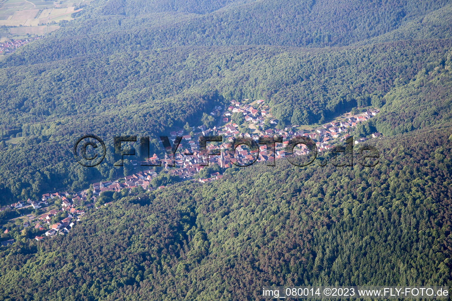 Dörrenbach in the state Rhineland-Palatinate, Germany viewn from the air