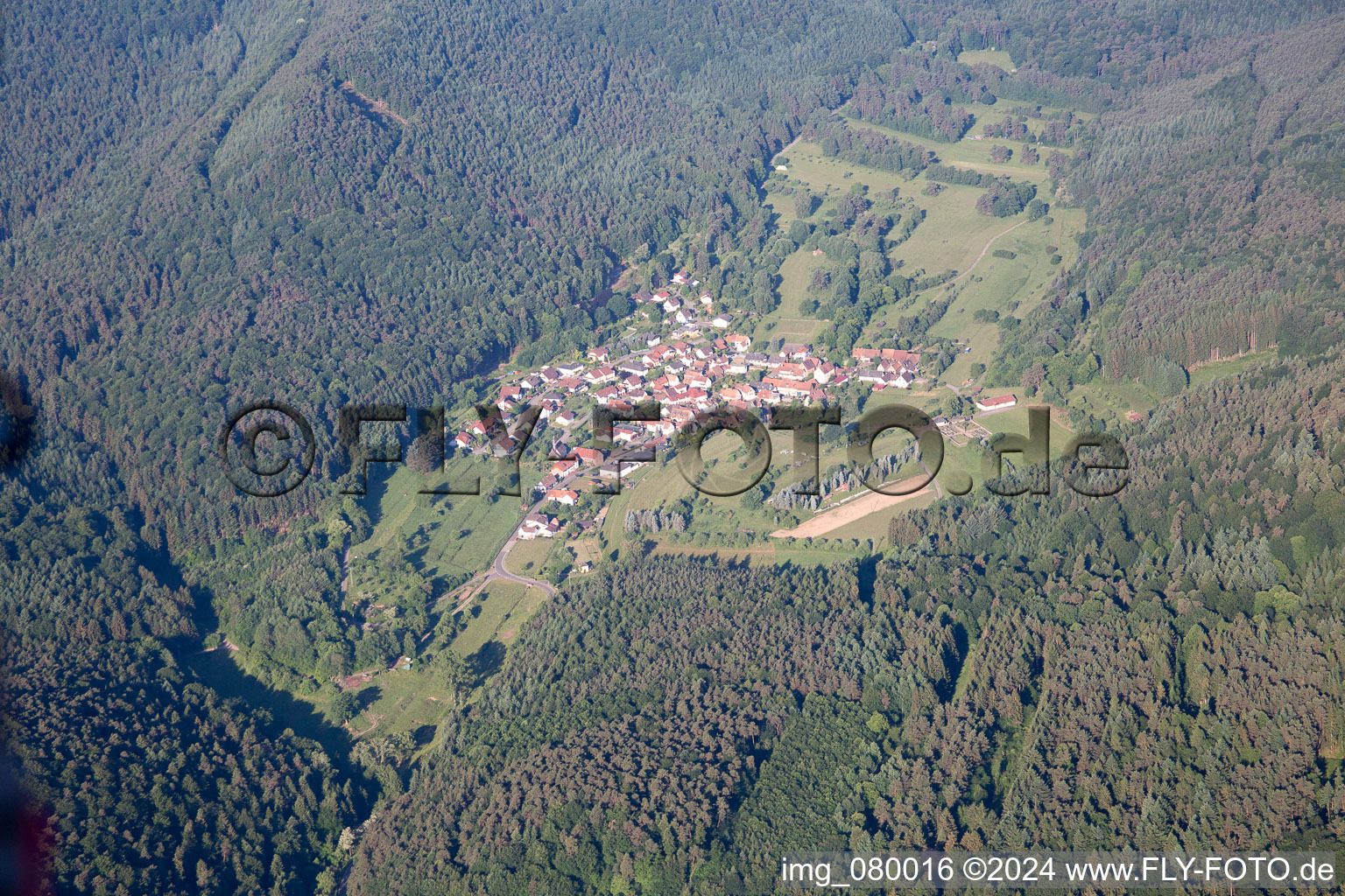 Town View of the streets and houses of the residential areas in Boellenborn in the state Rhineland-Palatinate