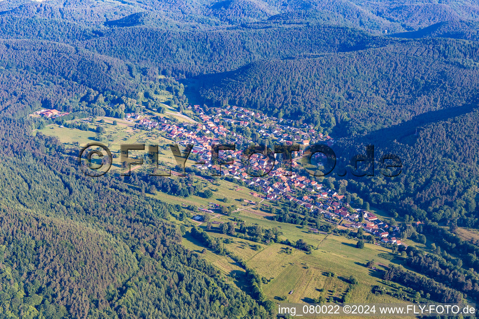 Birkenhördt in the state Rhineland-Palatinate, Germany from above