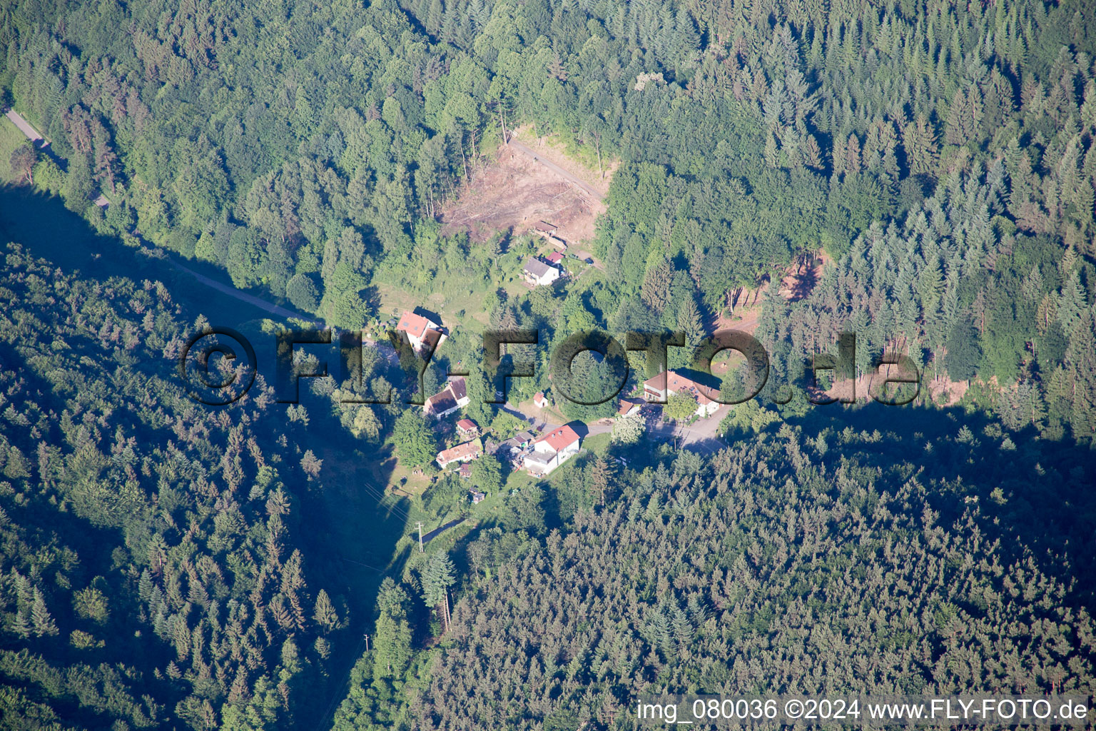 Aerial view of Reisdorf in the state Rhineland-Palatinate, Germany