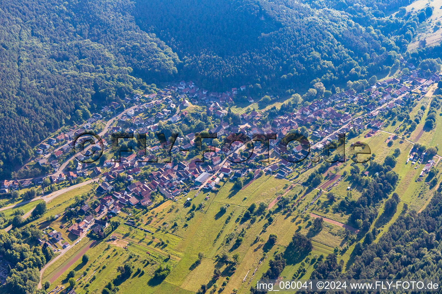 Birkenhördt in the state Rhineland-Palatinate, Germany seen from above