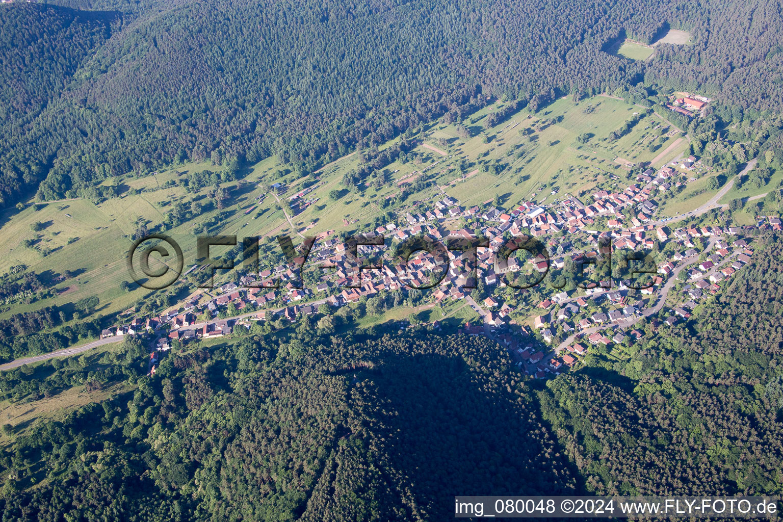 Town View of the streets and houses of the residential areas in Birkenhoerdt in the state Rhineland-Palatinate