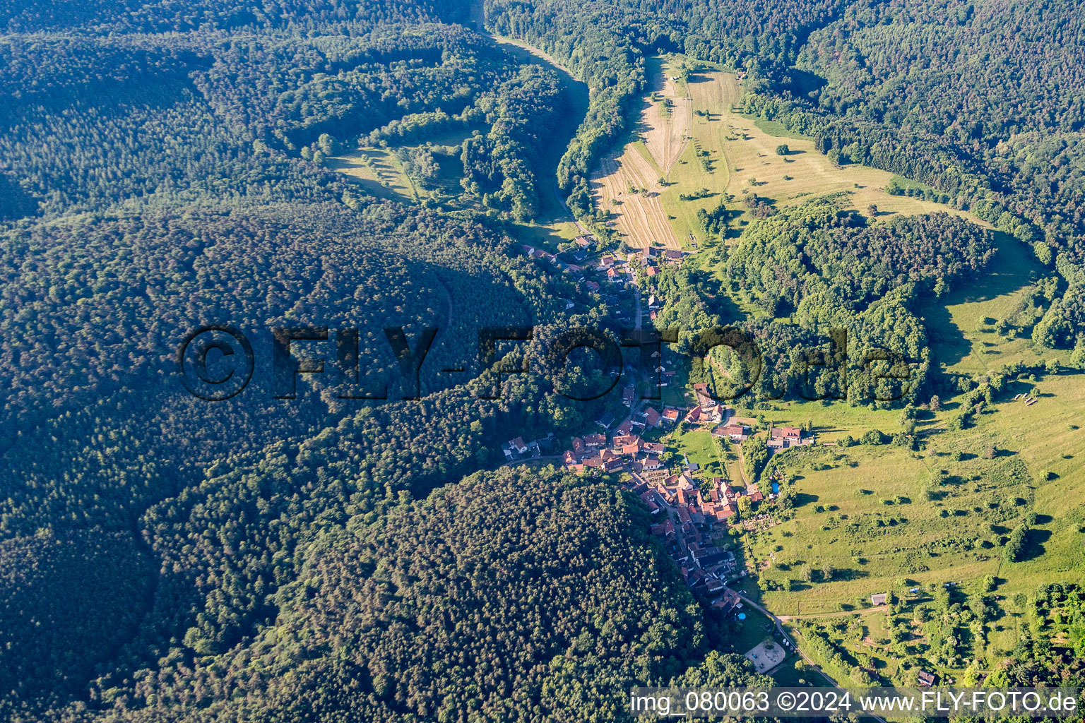 District Blankenborn in Bad Bergzabern in the state Rhineland-Palatinate, Germany from above