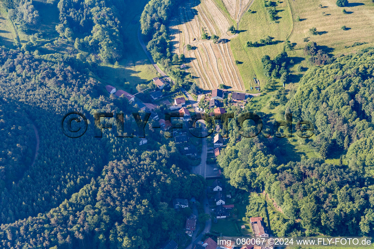 District Blankenborn in Bad Bergzabern in the state Rhineland-Palatinate, Germany from the plane