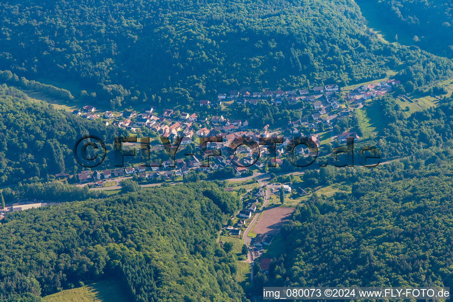 From the south in Waldhambach in the state Rhineland-Palatinate, Germany