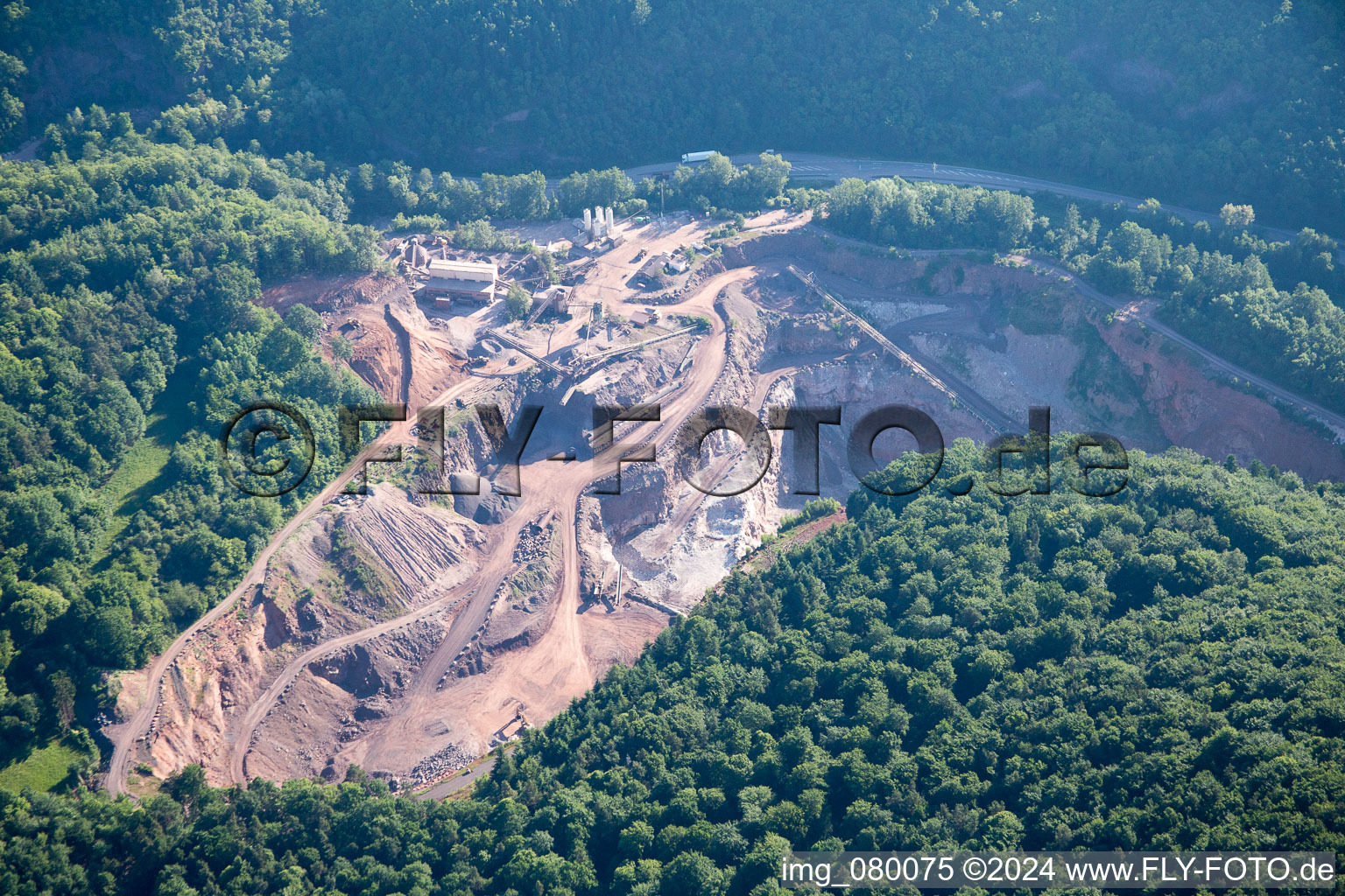 Aerial view of Waldhambach in the state Rhineland-Palatinate, Germany